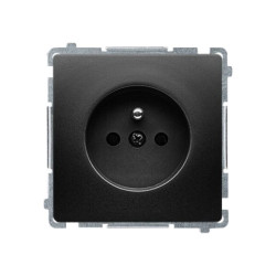 Simon Basic Gniazdo wtyczkowe z uziemieniem (moduł) 16A, 250V, szybkozłącza, czarny BMGZ1C.01/49