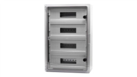 Szafa Z Tworzywa Mp 400X600x200 Mm Ip65 Drzwi Przeźroczyste 4 Rzędy 64 Moduły