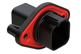 Złącze samochodowe 6-pinowe Amphenol Industrial 2-rzędowe Żeński 13A AT04 Montaż na panelu Połączenie zagniatane Złącze