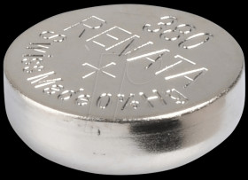 380 Renata, silver oxide, 82 mAh, 9.5 x 3.6 mm