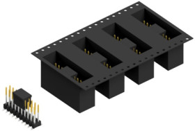 Pin header, 20 pole, pitch 2.54 mm, angled, black, SL11SMD10420SBTR