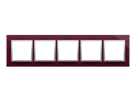 SIMON 54 NATURE Ramka 5 pięciokrotna Nature-Szkło KUSZĄCA ŚLIWKA IP20/IP44* DRN5/89 KONTAKT SIMON