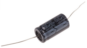 Kondensator 1000μF 50V dc Osiowy, Otwór przelotowy RS PRO 16 (Dia.) x 33mm