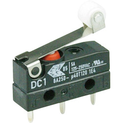 ZF DC1C-H1RB Microswitch SPDT 6A 250V AC, Short Roller, PCB, IP67