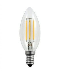 Żarówka LED E14 B35 4W = 40W 400lm 3000K Ciepła 360 Filament GOLDLUX (Polux)