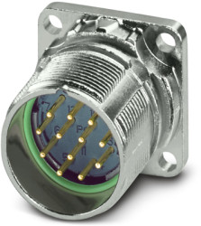 Surface-mounting plug, M23, 12 pole, crimp connection, standard/ONECLICK quick locking system, straight, 1329289
