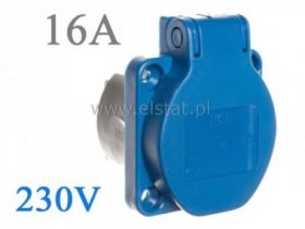 Gniazdo wtyczkowe 3P 16A 230V, 50x50mm, z bolcem