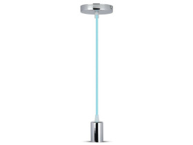 VT-7338 Lampa wisząca oprawka chrom + przewód jasny niebieski 3787 V-TAC