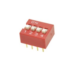 PRZEŁĄCZNIK DIP SWITCH 4 TORY CZERWONY ON-OFF