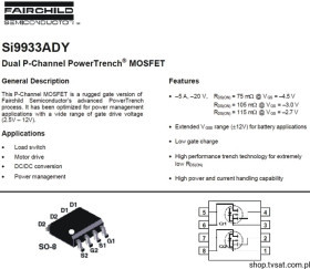 SI9933DY Dual P-FET 20V 3.5A 2W SMD-SO8 SILICONIX