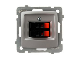 KARO Gniazdo głośnikowe podwójne przyłączalnośc przewodów 0,75mm2 srebrny perłowy GG-2S/m/43 OSPEL