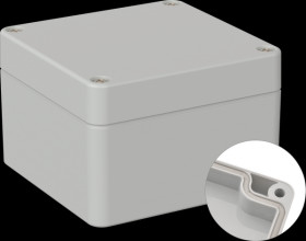 Industrial housing, 122 x 120 x 85 mm, IP66, light gray