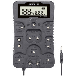 VOLTCRAFT Battery tester BT12DIG reading range1.2 V.5 V 3 V 3.7 Vmu