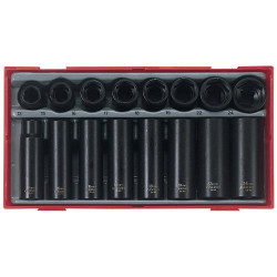 Teng TT9116 Regular/Deep Impact Socket Set, 16 Piece- 1/2in Drive