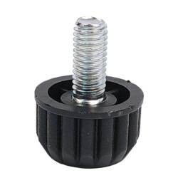 Stopka regulowana do mebli - M8 25x17mm - czarna - noga meblowa z podkładką