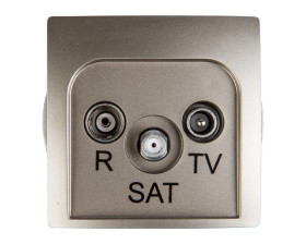 Simon Basic Gniazdo antenowe RD/TV/SAT przelotowe satynowe BMZAR-SAT10/P.01/29
