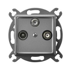 ARIA Gniazdo RTV DATA szary mat GPA-UD/m/70