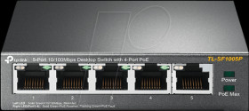 TL-SF1005P Switch, 5-Port, Fast Ethernet, PoE