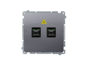 SIMON BASIC Gniazdo światłowodowe / optyczne podwójne SC/APC (moduł) srebrny mat BMGS2.01/43 KONTAKT SIMON