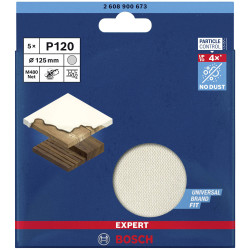 Bosch 2608900673 EXPERT M480 Mesh Sanding Disc 125mm Grit 120 5 pieces
