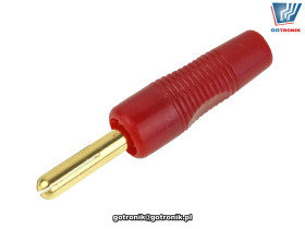 Wtyk banan 4mm czerwony