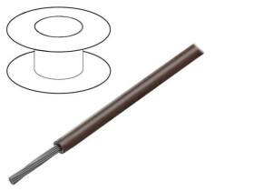 Przewód HookUp Wire linka Cu d: 14AWG PVC brązowy 600V 30,5m 1859/19 BR005