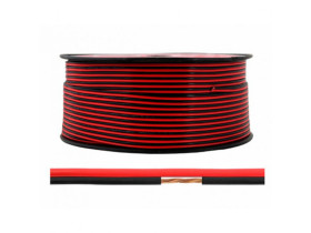 Kabel głośnikowy 2x0,50mm czarny z paskiem