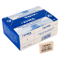 Lyra 7401400 Indian Rubber Eraser White Box of 40