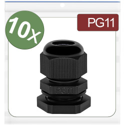 Quadrios 24CA380 Cable gland PG11 Black Polyamide 10 pcs