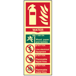 Scan 1590 Fire Extinguisher Composite Water - Photoluminescent 75 x 200mm