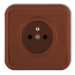 LIZA Gniazdo pojedyncze z/u 2P+Z brĄzowy 4GPT-1z