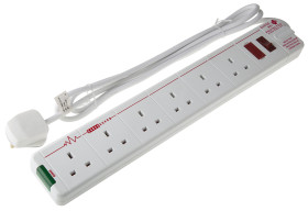 Przedłużacz 2m 6 gniazda Listwy zasilające typ Typ G - brytyjski 13A