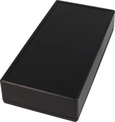 ABS handheld enclosure, (L x W x H) 220 x 110 x 44 mm, black (RAL 9005), IP54, 1599HBK