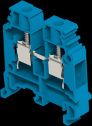 Terminal block, screw connection, 0.5-6.0 mm², 2 pole, 41 A, 8 kV, blue, 1SNA125118R1300