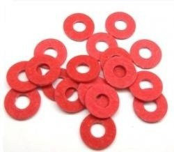 10 pcs M2x5x0.5mm Insulating Pressboard Washer - Red