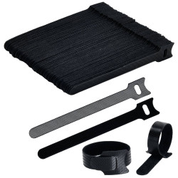 TruComponents 656407 Hook-and-loop cable tie 150mm x 12mm Blk 100pcs