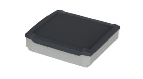 ABS/PC enclosure kit, (L x W x H) 264 x 233 x 69 mm, light gray/graphite gray, IP65, 20252412.HMT1