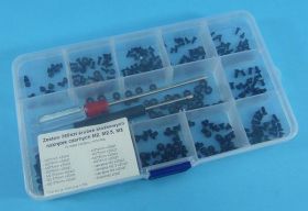 ZESTAW ŚRUB STOŻ.BLACK 360szt M2/2,5/M3