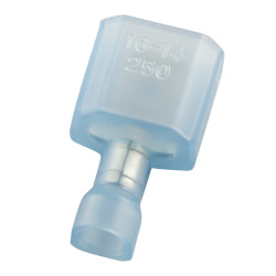 Konektor płaski Męski 0.8 x 6.35mm 1.5 → 2.5 mm², 16 → 14 AWG długość 22mm Izolacja: Izolowane Cyna