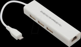 Raspberry Pi Zero - Network converter + 3 port USB hub, white, R