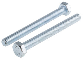 Śruba z łbem sześciokątnym gwint M8 80mm skok 1.25mm Stalowe Sześciokątny Powlekane jasnym cynkiem RS PRO