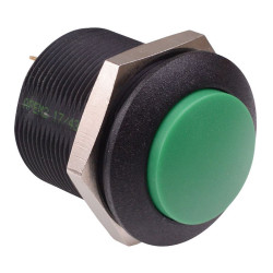 FPAR1B1432X0X Green Latching Push Button Switch Round Actuator 24.2mm DPST APEM