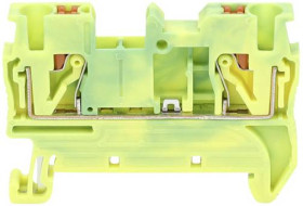 TRU COMPONENTS TC-JPT4-PE Terminal przepustowy 6.2 mm szybkozłącze Ilość styków: 2 0.2 mm² 4 mm² zielony, żółty 1 szt.