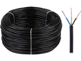 Kabel elektryczny OMY 3x0,75 300/300V czarny