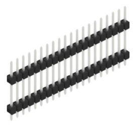 Pin header, 20 pole, pitch 2.54 mm, straight, black, 10056635