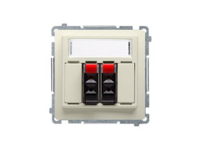 SIMON BASIC Gniazdo głośnikowe podwójne z polem opisowym (moduł) beżowe BMGL301/12 KONTAKT SIMON