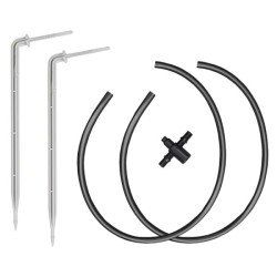 Długi kątowy kroplownik patykowy 2,2l/h z dwójnikiem, 2xwężyk 50cm Bradas DSK-2222L