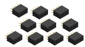 Opencircuit Female header 2x4 pin - 2.54mm - 10 pcs
