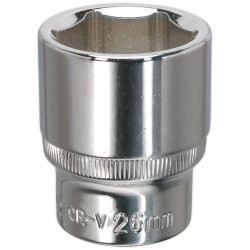 Sealey SP1226 WallDrive® Socket 26mm 1/2"Sq Drive Fully Polished