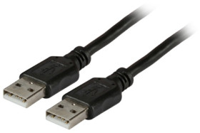 USB 2.0 connection cable, USB plug type A to USB plug type A, 3 m, black, K5253SW.3